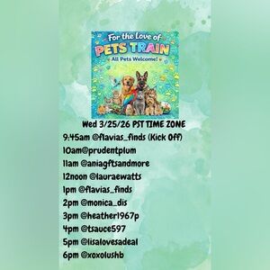 For the Love of Pets Train 3-25 @ 8:00 pm EST